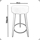 Kit 4 Banquetas Kyra Alta Para Bistrô Suede Bege Pé Castanho