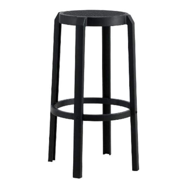 Kit 4 Banquetas Lia Rivatti Polipropileno Preto Assento Simul