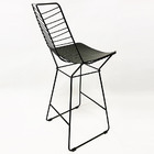 Kit 4 Banquetas Média Para Balcão Bertoia Retrô Cor Preta Alt