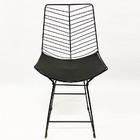 Kit 4 Banquetas Média Para Balcão Bertoia Retrô Cor Preta Alt