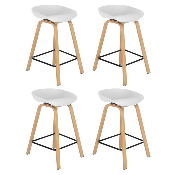 Kit 4 Banquetas Médias Bancada Cozinha Cassia Bd 66 Cm Branco | Leroy ...