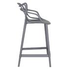 Kit 4 Banquetas Médias Masters Allegra 66 Cm Cinza Escuro