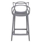 Kit 4 Banquetas Médias Masters Allegra 66 Cm Cinza Escuro