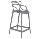 Kit 4 Banquetas Médias Masters Allegra 66 Cm Cinza Escuro