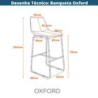 Kit 4 Banquetas Oxford Verner Fratini 100 Cm (altura) Poliure