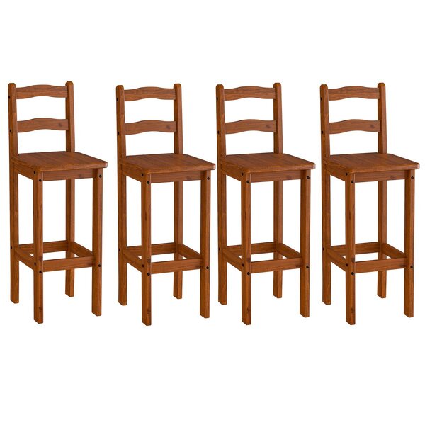 Kit 4 Banquetas Para Bancada Madeira Maciça Imperial Imbuia F