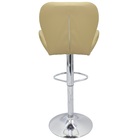 Kit 4 Banquetas Slim Estofada Giratória C/ Regulagem - Bege