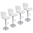 Kit 4 Banquetas Slim Estofada Giratória C/ Regulagem - Branco