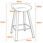 Kit 4 Banquetas Toledo Fratini 73 (altura) Revestimento Polip