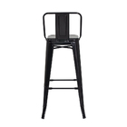 Kit 4 Banquetas Tolix Iron Com Encosto Preto Brilhante Indust