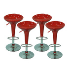 Kit 4 Banquetas Tulipa Lotus Em Abs Com Base Giratória Vermel