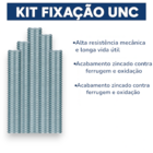 Kit 4 Barra Roscada Zincada De 1 Metro Unc Stein 1/4