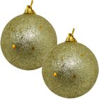 Kit 4 Bolas De Natal Glitter Dourada Enfeite Natalino 70mm