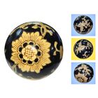 Kit 4 Bolas Decorativas Em Ceramica Conjunto Preto E Bege Flo