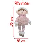 Kit 4 Boneco Pendente Natal Duende Mamãe Noel Rosa 30cm