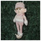 Kit 4 Boneco Pendente Natal Duende Papai Noel Rosa 33cm