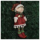 Kit 4 Boneco Pendente Natal Mamãe Duende Vermelho 33cm
