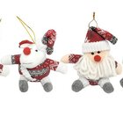Kit 4 Bonecos Pelúcia Pendente Natal 14cm Papai Noel, Boneco