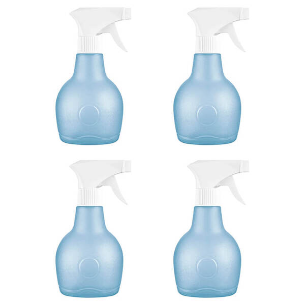 Kit 4 Borrifador De Água Pulverizador Manual 350 Ml Azul Sanr