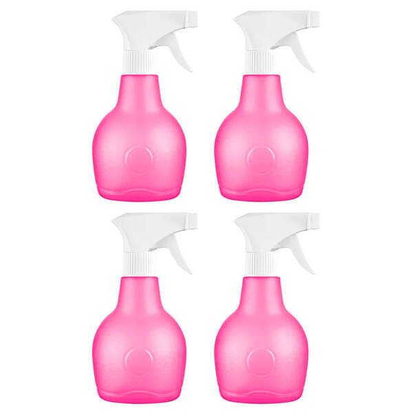 Kit 4 Borrifador De Água Pulverizador Manual 350 Ml Rosa Sanr