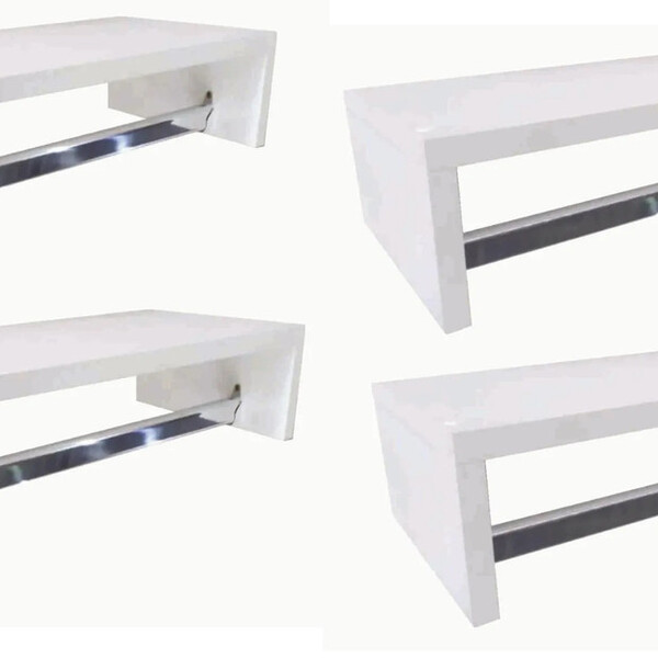 Kit 4 Cabideiro Lavandeira E Banheiro Branco