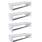 Kit 4 Cabideiros De Parede Em Mdf Branco 50x25x12