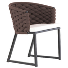 Kit 4 Cadeira Bali Alumínio Em Tricô Náutico E Mesa Trama Ori