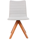 Kit 4 Cadeira Bruna Giratoria Linho Cinza Estofada Luxo