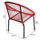 Kit 4 Cadeira De Área Eclipse Tramado Fibra Sintética E Aço