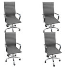 Kit 4 Cadeira Eames Esteirinha Presidente Escritório Alta - C