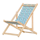 Kit 4 Cadeira Espreguiçadeira Dobrável S/b-triang Azul