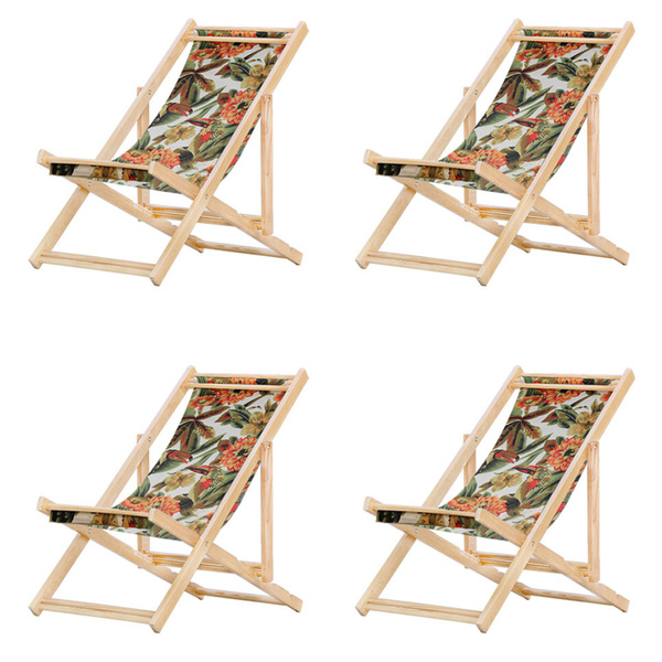 Kit 4 Cadeira Espreguiçadeira Dobrável S/b-tucano