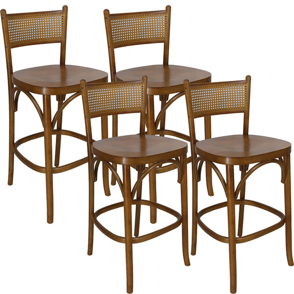 Kit 4 Cadeira Para Bancada Banqueta Alta Para Balcão Mariana