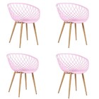 Kit 4 Cadeira Poltrona Clarice Sidera Rosa Sala De Jantar Rosa