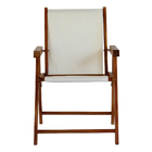 Kit 4 Cadeira Praia Dobrável Madeira Envernizada-branco