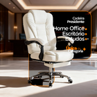Kit 4 Cadeira Presidente Ergonômica Apoio Para Pés Ajustável