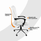 Kit 4 Cadeira Presidente Ergonômica Apoio Para Pés Ajustável