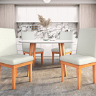 Kit 4 Cadeira Reforcadas Sala De Jantar Cozinha Linho Bege