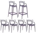 Kit 4 Cadeiras + 2 Banquetas Altas Masters Allegra