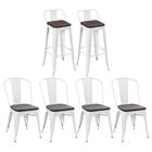 Kit - 4 Cadeiras + 2 Banquetas Altas Tolix Com Encosto - Bran