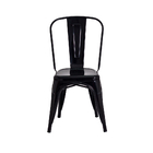 Kit 4 Cadeiras + 2 Banquetas Tolix Iron Design Preta Aço Indu