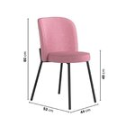 Kit 4 Cadeiras Aço Love Cabecasa Madeiraoriginals Preto/rosa