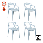 Kit 4 Cadeiras Allegra Cinza Claro Empilhável Para Cozinha Sa