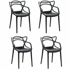 Kit 4 Cadeiras Allegra Flex 85cmx54cmx56 Cm Preto