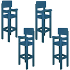 Kit 4 Cadeiras Alta Refeição Infantil Criança Restaurante Lan