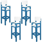 Kit 4 Cadeiras Alta Refeição Infantil Criança Restaurante Lan