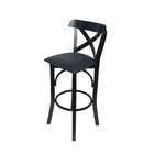 Kit 4 Cadeiras Altas Fixas Pretas Estofadas Pretas Merlim Em