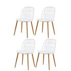 Kit 4 Cadeiras Ariane Rivatti Polipropileno Branco Base Aço