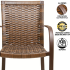 Kit 4 Cadeiras Ascoli Cor Argila Mesa Tampo Ripado + Ombrelon