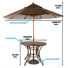 Kit 4 Cadeiras Ascoli Cor Cappuccino Mesa Tampo Ripado + Ombr